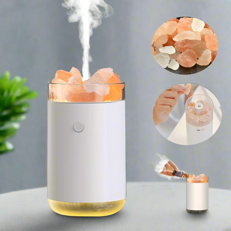 Crystal Salt Mine Humidifier emitting aroma with long-lasting fragrance