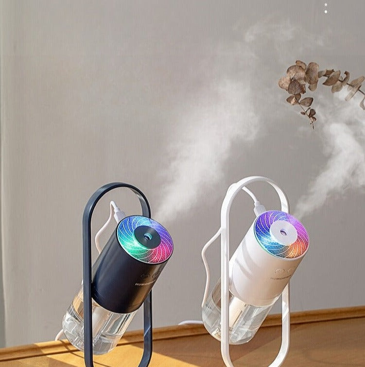 White and Black Design Fine Mist Air Humidifier in Action